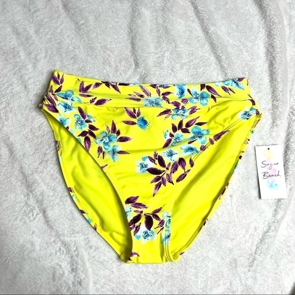 Sugar Beach Neon Tropical 2 Piece Bikini Set Size Medium / large New With Tags - Picture 14 of 16
